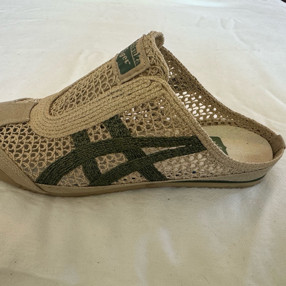 Onitsuka Tiger by Asics Mesh Beige and Green Clogs - Picture 3 of 5